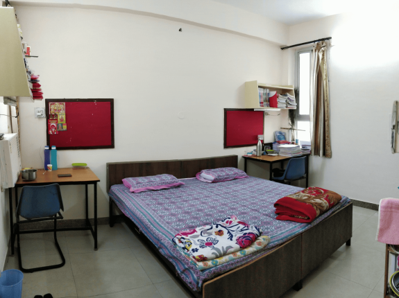 2 twin sharing girls hostel room rajiv gandhi nagar kota 1